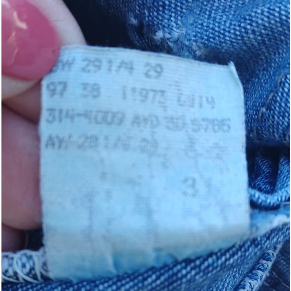 Vintage Lee Riveted Dungarees Carpenter Jeans Raw Hem High Rise Petite 5 Y2K - Picture 8 of 8